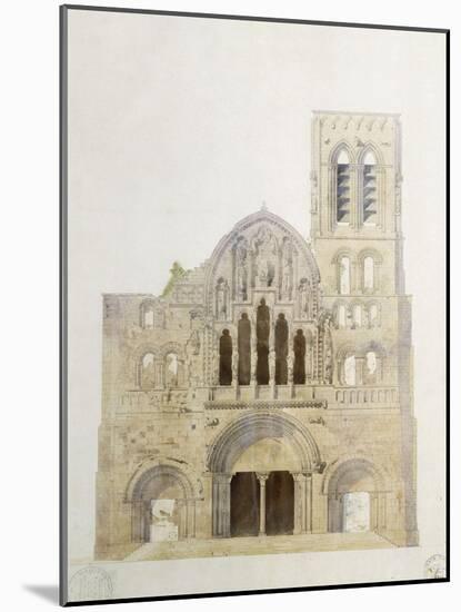 Vezelay, église, façade avant restauration-Eugène Viollet-le-Duc-Mounted Giclee Print