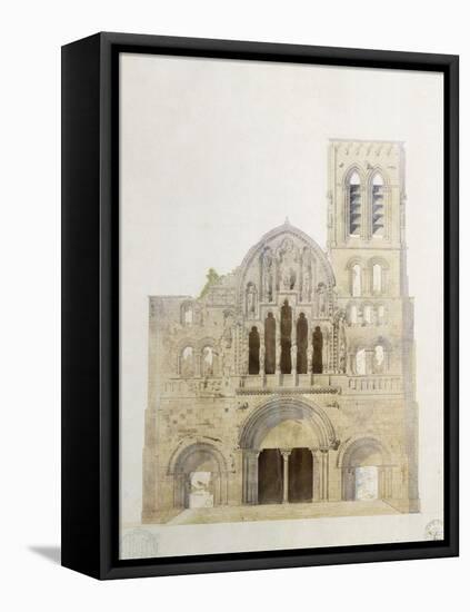 Vezelay, église, façade avant restauration-Eugène Viollet-le-Duc-Framed Stretched Canvas