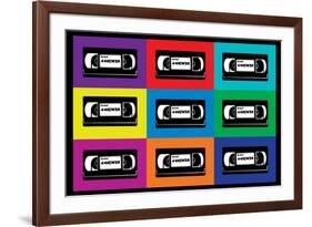 VHS Tapes Pop-null-Framed Art Print