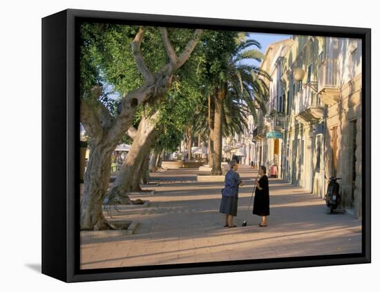 Via Cavour, Street Facing the Harbour, Carloforte, Southwest Area, Island of Sardinia, Italy-Duncan Maxwell-Framed Stretched Canvas
