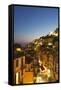 Via Colombo at Dusk in Riomaggiore-Mark Sunderland-Framed Stretched Canvas