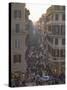 Via Condotti from the Spanish Steps, Rome, Lazio, Italy, Europe-Michael Newton-Stretched Canvas