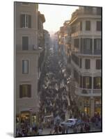 Via Condotti from the Spanish Steps, Rome, Lazio, Italy, Europe-Michael Newton-Mounted Photographic Print