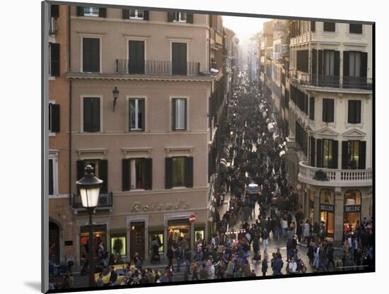 Via Condotti from the Spanish Steps, Rome, Lazio, Italy-Michael Newton-Mounted Photographic Print