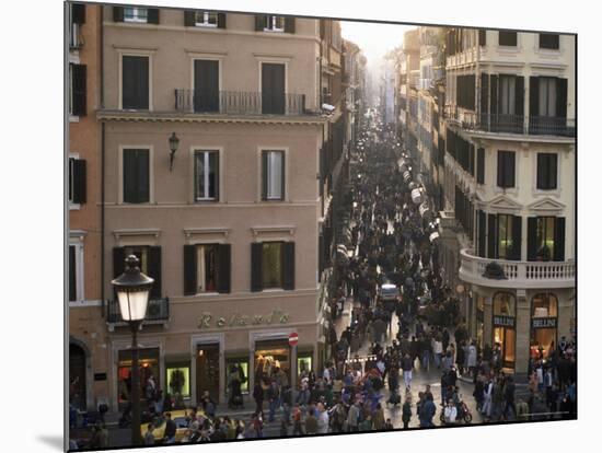 Via Condotti from the Spanish Steps, Rome, Lazio, Italy-Michael Newton-Mounted Photographic Print