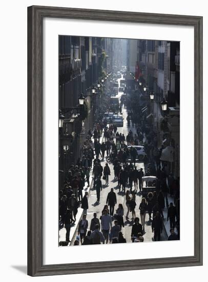 Via Condotti Shopping Street, Rome, Lazio, Italy-Stuart Black-Framed Photographic Print