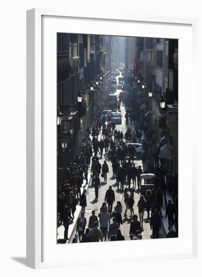 Via Condotti Shopping Street, Rome, Lazio, Italy-Stuart Black-Framed Photographic Print