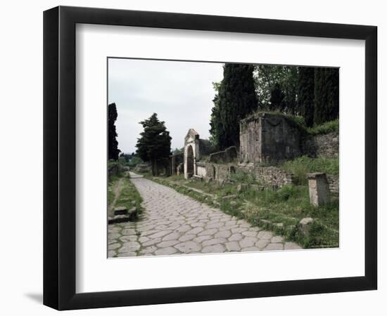 Via Dei Sepolchri, Pompeii, Unesco World Heritage Site, Campania, Italy-Christina Gascoigne-Framed Photographic Print