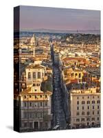 Via Del Corso Ta Sunset, Rome, Lazio, Italy, Europe-Francesco Iacobelli-Stretched Canvas