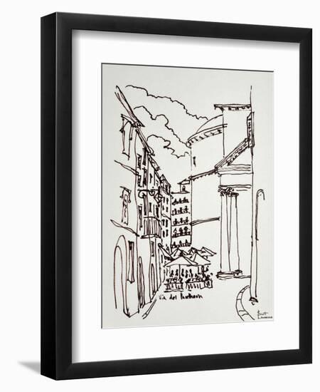 Via del Pantheon is the street next to the Pantheon in Rome, Italy.-Richard Lawrence-Framed Photographic Print