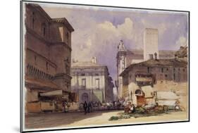 Via Dell'independenza with the Palazzo Comunale, Bologna, 1892 (W/C on Paper)-William Callow-Mounted Giclee Print