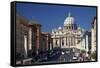 Via Della Conciliazione and St. Peter's Basilica, Vatican, Rome, Lazio, Italy, Europe-Peter-Framed Stretched Canvas