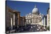 Via Della Conciliazione and St. Peter's Basilica, Vatican, Rome, Lazio, Italy, Europe-Peter-Stretched Canvas