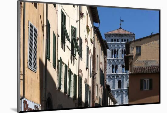 Via Di Poggio and the Campanile of San Michele, Lucca, Tuscany, Italy, Europe-James Emmerson-Mounted Photographic Print