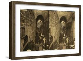 Via Dolorosa, Jerusalem. Pilgrims at Station of the Cross, 1913-null-Framed Giclee Print