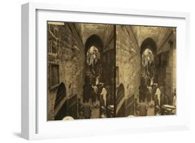 Via Dolorosa, Jerusalem. Pilgrims at Station of the Cross, 1913-null-Framed Giclee Print
