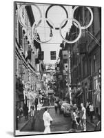 Via Frattina Decorated with Flags of the Competing Nations for the Olympics-null-Mounted Photographic Print