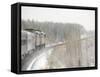 Via Rail Snow Train Between Edmonton & Jasper, Alberta, Canada-Cindy Miller Hopkins-Framed Stretched Canvas