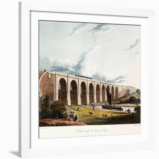 Viaduct across the Sankey Valley, 1831 (Colour Aquatints, Partly Hand-Coloured)-Thomas Talbot Bury-Framed Giclee Print