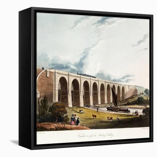 Viaduct across the Sankey Valley, 1831 (Colour Aquatints, Partly Hand-Coloured)-Thomas Talbot Bury-Framed Stretched Canvas