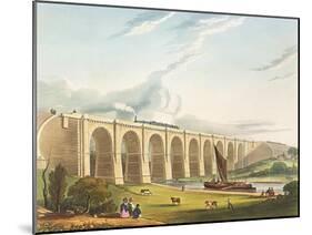 Viaduct across the Sankey Valley, Plate 'Liverpool and Manchester Railway', engraved by Henry Pyall-Thomas Talbot Bury-Mounted Giclee Print