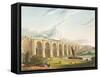 Viaduct across the Sankey Valley, Plate 'Liverpool and Manchester Railway', engraved by Henry Pyall-Thomas Talbot Bury-Framed Stretched Canvas