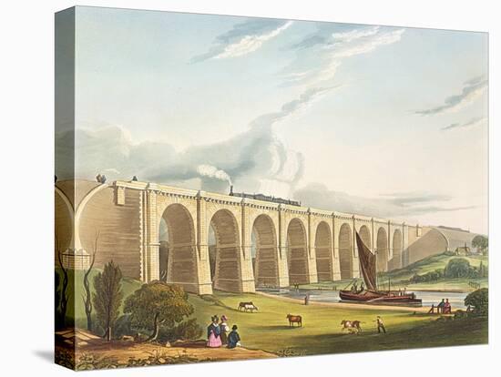 Viaduct across the Sankey Valley, Plate 'Liverpool and Manchester Railway', engraved by Henry Pyall-Thomas Talbot Bury-Stretched Canvas