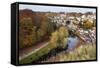 Viaduct and River Nidd at Knaresborough in Autumn-Mark Sunderland-Framed Stretched Canvas