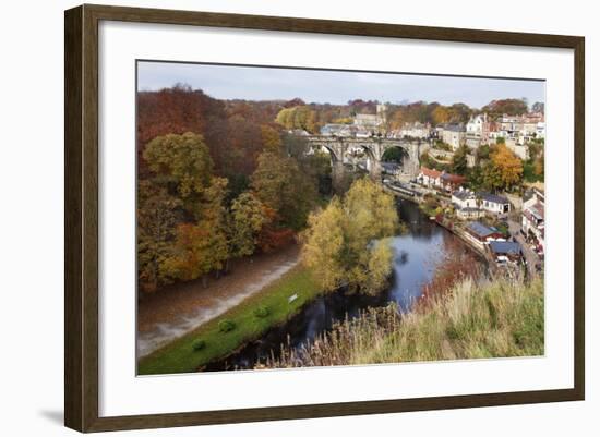 Viaduct and River Nidd at Knaresborough in Autumn-Mark Sunderland-Framed Photographic Print