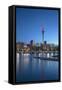 Viaduct Harbour and Sky Tower at Dusk, Auckland, North Island, New Zealand, Pacific-Ian-Framed Stretched Canvas