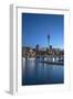 Viaduct Harbour and Sky Tower at Dusk, Auckland, North Island, New Zealand, Pacific-Ian-Framed Photographic Print