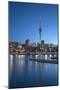 Viaduct Harbour and Sky Tower at Dusk, Auckland, North Island, New Zealand, Pacific-Ian-Mounted Photographic Print