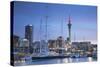 Viaduct Harbour and Sky Tower at Dusk, Auckland, North Island, New Zealand, Pacific-Ian-Stretched Canvas