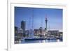 Viaduct Harbour and Sky Tower at Dusk, Auckland, North Island, New Zealand, Pacific-Ian-Framed Photographic Print