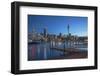 Viaduct Harbour and Sky Tower at Dusk, Auckland, North Island, New Zealand, Pacific-Ian-Framed Photographic Print