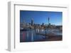 Viaduct Harbour and Sky Tower at Dusk, Auckland, North Island, New Zealand, Pacific-Ian-Framed Photographic Print