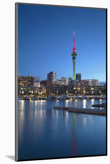 Viaduct Harbour and Sky Tower at Dusk, Auckland, North Island, New Zealand, Pacific-Ian-Mounted Photographic Print