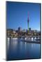 Viaduct Harbour and Sky Tower at Dusk, Auckland, North Island, New Zealand, Pacific-Ian-Mounted Photographic Print