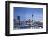 Viaduct Harbour and Sky Tower at Dusk, Auckland, North Island, New Zealand, Pacific-Ian-Framed Photographic Print