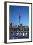 Viaduct Harbour and Sky Tower at Dusk, Auckland, North Island, New Zealand-Ian Trower-Framed Photographic Print