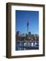 Viaduct Harbour and Sky Tower at Dusk, Auckland, North Island, New Zealand-Ian Trower-Framed Photographic Print