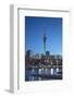 Viaduct Harbour and Sky Tower at Dusk, Auckland, North Island, New Zealand-Ian Trower-Framed Photographic Print