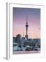 Viaduct Harbour and Sky Tower at Sunset, Auckland, North Island, New Zealand, Pacific-Ian-Framed Photographic Print