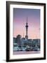 Viaduct Harbour and Sky Tower at Sunset, Auckland, North Island, New Zealand, Pacific-Ian-Framed Photographic Print