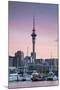 Viaduct Harbour and Sky Tower at Sunset, Auckland, North Island, New Zealand, Pacific-Ian-Mounted Photographic Print