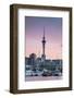 Viaduct Harbour and Sky Tower at Sunset, Auckland, North Island, New Zealand, Pacific-Ian-Framed Photographic Print