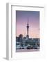 Viaduct Harbour and Sky Tower at Sunset, Auckland, North Island, New Zealand, Pacific-Ian-Framed Photographic Print