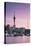 Viaduct Harbour and Sky Tower at Sunset, Auckland, North Island, New Zealand-Ian Trower-Stretched Canvas