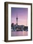 Viaduct Harbour and Sky Tower at Sunset, Auckland, North Island, New Zealand-Ian Trower-Framed Photographic Print