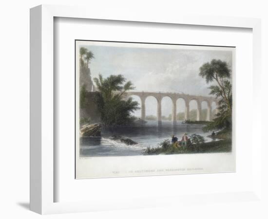 Viaduct on the Baltimore and Washington Railroad, C1838-Henry Adlard-Framed Giclee Print